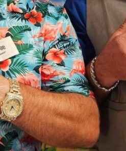 Charles Raymond Bling-ed Out Silver Round Luxury Mens Watch w/Bling-ed Out Bracelet - L0504B gold 25 61veG0JPm9L
