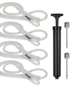 MSC Vinyl Ribbed Boat Fenders Bumpers, w/Fender Lines and a Simply Constructed inflator Black 6.5" x 23" 12 61vfq1GCS7L