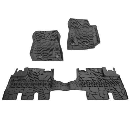 Mopar 82213860 Jeep Wrangler Unlimited 4-Door Black All-Weather 3-Piece Floor Mat Set