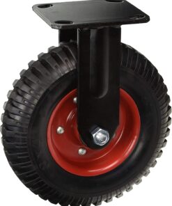 POWERTEC 8 Inch Heavy Duty Fixed Caster Wheels, Pneumatic Plate Casters with Rubber Knobby Tread for Workbench, Dolly, Cart, Trolley, Wagon & Chicken Coop, Large Castor Wheels, 1pk (17053) Fixed, 1pk 17 61vi6R8JFNL 1