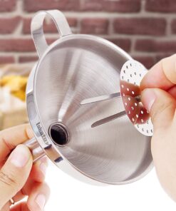 Lakatay 5-Inch Food Grade Stainless Steel Kitchen Funnel with Strainer Filter for Transferring of Liquid Dry Ingredients and Metal Cooking Funnel—Silver 1pcs-5 inch funnel 17 61vjwXZ4tL