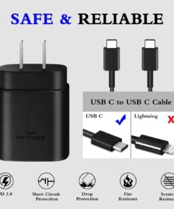 Type C Charger, 2-Pack 25W Type C Super Fast Charging with 6ft Android Type C Phone Charger Cable Compatible with Galaxy S23 Ultra/S23/S23+/S22/S22 S21 S20 Ultra/S22+/S21+/ Ultra/S20/S20+ 23 61vkTVuDb6L