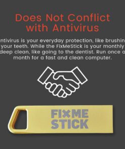 FixMeStick Gold Computer Virus Removal Stick for Windows PCs - Unlimited Use on Up to 5 Laptops or Desktops for 2 Years - Works with Your Antivirus 15 61vm9oOyaqL