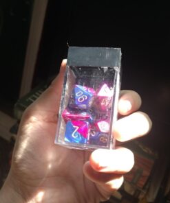 Chessex Manufacturing Cube Gemini Set of 7 Dice - Blue & Purple with Gold Numbering CHX-26428 34 61vmkLhhvJL 1