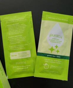 Puracy Everyday Surface Cleaner Concentrate Packettes, Makes 32 Ounces of Streak-Free Natural Household Multi-Surface Cleaner, Plastic-Free, Nontoxic, Green Tea & Lime, 2-Pack (Makes 32 fl oz) 0.5 Fl Oz (Pack of 2) 24 61voB37Y53L