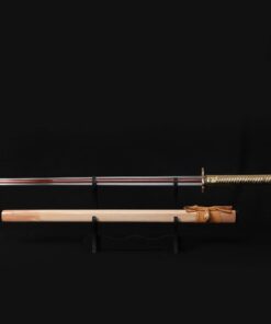 Ninja Sword, Fully Handmade Japanese Samurai Sword 1060 High Carbon Steel Double Edge Sharpened with Center Concave Fluted Shape 21 61vonmg7toL