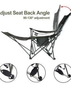 OUTDOOR LIVING SUNTIME Camping Folding Portable Mesh Chair with Removabel Footrest Army Green 30 61vro0wzqZL