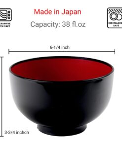 Alternative view of JapanBargain 2045, Soup Bowl Japanese Plastic Bowl Rice Bowl Ramen Bowl Udon Bowl Pho Bowl Poke Bowl Cereal Bowl, Microwave and Dishwasher Safe, Made in Japan, 38 fl.oz (1, Count, 38 ounce) 1.0