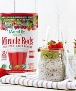 MacroLife Naturals Miracle Reds Superfood Supplement Powder Antioxidants Polyphenols Enzymes Probiotics - Raw Non-GMO Organic Vegan Gluten & Dairy Free - 10oz (30 Servings) 30 Servings (Pack of 1) 14 61vtF 30UL 1