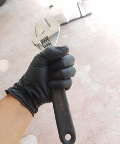 SAS Raven Powder Free Nitrile Disposable Gloves | 7 Mil - Lg | Latex Free, Chemical + Puncture Resistant, Textured Grip, Single Use | for Automotive, Industrial, Janitorial, MRO, Food Service 31 61vvMrFKY5L