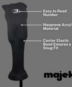 Majek All Hybrid Head Cover Golf Club Black Sleek Tight Fit Headcover Set 3-PW Acrylic Head Covers 3 4 5 6 7 8 9 PW Easy to See Large White Embroidered Numbers 11 61vvyRMaOEL