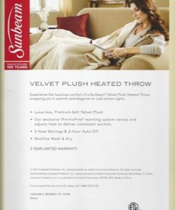 Sunbeam Luxurious Micro Plush Heated Throw Blanket with 3 Heat Settings Digital Control and Auto-Off - Dark Brown 6 61vvzBIGClL