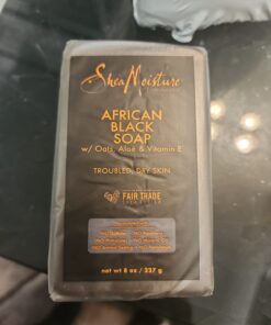SheaMoisture Bar Soap African Black Soap for Troubled Skin Cleanser with Shea Butter 8 oz 6 Count (Pack of 1) 26 61w VsJOxYL