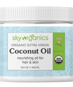 Sky Organics Organic Extra Virgin Coconut Oil for Hair & Skin, 100% Pure & Cold-Pressed USDA Certified Organic to Moisturize, Soften & Nourish, 16.9 fl. Oz 16.9 Fl Oz (Pack of 1) 27 61w0beYMncL