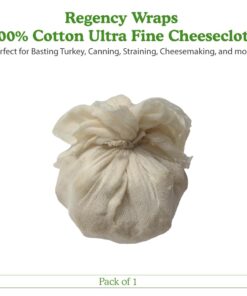 Regency Wraps 100% Cotton Cheesecloth for Basting Turkey, Canning, Straining, Cheesemaking, Natural Ultra-Fine, 9 sq ft, Pack of 1 Natural Ultra Fine 1 Count (Pack of 1) 35 61w14BccFBL