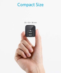 USB Charger, Anker 2-Pack Dual Port 12W Wall Charger Adapter, USB Charger Block with Foldable Plug, Charging Box Brick, Cube for iPhone 14 13 12 11 Pro Max, Galaxy S22 S21 Note 20, HTC, LG (Black) 2pack Black 1 14 61w2YaLyORL