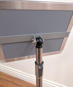 HUAZI Adjustable Floor Sign Holder Stand 8.5x11 inches Pedestal Sign Stand,Heavy Round Base,Both Vertical & Horizontal View Displayed,Snap-Open Frame with Safety Corner,Silver 8.5 x 11 inches,Silver 15 61w3uIq3hLL