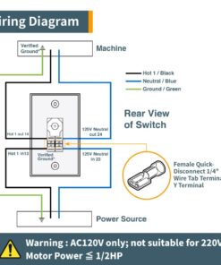 POWERTEC 71054 120V Magnetic Paddle Switch, 1/2 HP, fits Table Saw, Router Table, Drill Press, Bench Saw, Band Saw 1 Count (Pack of 1) 26 61w6CZI anL