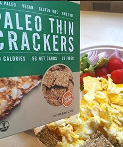 Julian Bakery Paleo Thin Crackers | Salt & Pepper | USDA Organic | Gluten-Free | Grain-Free | GMO Free | Low Carb | 6 Pack Salt&Pepper 6 Pack 8.4 Ounce (Pack of 6) 11 61w8oDRRznL