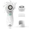 TOUCHBeauty Facial Cleansing Brush Electric, Face Cleansing Brush with Stand, 3 Brush Heads, 2 Speeds, IPX5 Waterproof, Battery-Powered, Suitable for All Skin Types, TB-0759D White 15 61wAYSLpfaL