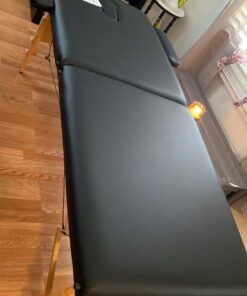 BestMassage Portable 84 Inches Long 28 Inchs Wide Hight Adjustable Table 2 Folding Massage Spa Facial Cradle Salon Bed W/Carry Case, 1 Count (Pack of 1), Black 29 61wE5m0H3jL