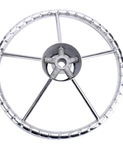 Amarine-made13-1/2 Inch 5-Spoke Destroyer Style Stainless Boat Steering Wheel 14 61wG0jND4L