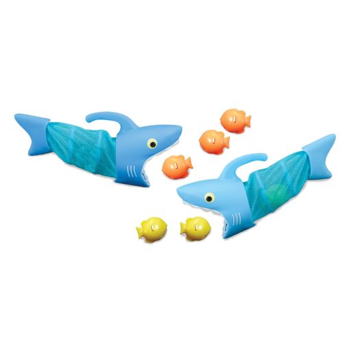 Melissa & Doug Sunny Patch Spark Shark Fish Hunt Pool Game With 2 Nets and 6 Fish to Catch For 8 years