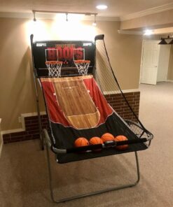 Hall of Games Indoor Arcade Basketball Games Multiple Styles, 2-Player Arcade Scoring Display with Rubber Basketball Set, Perfect for Family Game Rooms Deluxe (Poly Backboard & Premium Scorer) 25 61wJRWbWNNL