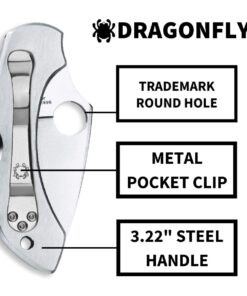 Spyderco Dragonfly Signature Tattoo Knife with 2.32" VG-10 Steel Blade and Durable Stainless Steel Handle - PlainEdge - C28PT 15 61wKjDDZwEL