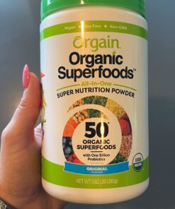 Orgain Organic Greens Powder + 50 Superfoods, Original - 1 Billion Probiotics for Gut Health, Antioxidants, Vegan, Plant Based, Gluten Free, Non GMO, Dairy Free Juice & Smoothie Mix - 0.62lb 20 Servings (Pack of 1) 35 61wLdfk2QvL 1