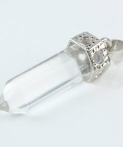 SUNYIK Semiprecious Healing Crystal Point Stone Pendant for Necklace,Hexagon Pyramid Pendant Pack of 2 1-rock crystal stone+blue veins stone 6 61wNl5ZsVZL