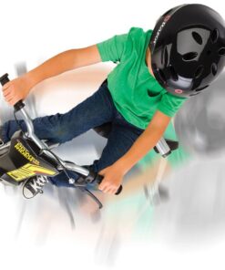 Razor PowerRider 360 – Electric Tricycle, Up to 9 mph, Welded Steel Fork, 12V Powered Ride-On for Ages 8 and Up, Black, Yellow 25 61wOg9it07L