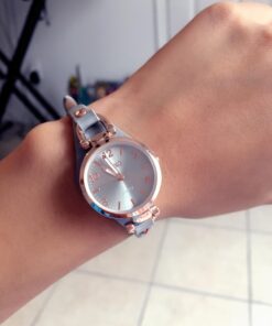 Accutime XOXO Women's Analog Watch with Rose Gold-Tone Case, Gray Sunray Dial, Narrow Gray Leather Strap - Official XOXO Woman's Rose-Gold Watch - Model: XO3400 45 61wOjZa6QcL