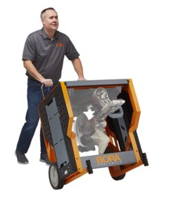 Bora Portamate - PM-8000 Miter Saw Stand Work Station | Mobile Rolling Table Top Workbench | Orange & Grey with Folding Wing Extensions Orange/Black 42 61wP6s udrL 1