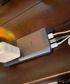 Anker 727 Charging Station (GaNPrime 100W), Compact Power Strip for Travel, Work, 5 ft Detachable Extension Cord with 2 Outlets and 4 USB Ports, for iPhone 14, Samsung, iPad, MacBook (Not a Battery) Black+Gray 26 61wQByzYopL