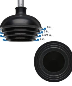 NEIKO 60166A Toilet Plunger with Patented All-Angle Design, Heavy-Duty Toilet Bowl Plunger with Aluminum Handle, Bathroom Necessity , Black, 1-Pack 1 Piece 34 61wQYOQ PrL