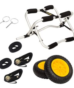 Bonnlo Kayak Cart Canoe Dolly Fishing Kayak Accessories Carrier Foldable Paddle Board Trolley Boat Trailer Transport with NO-Flat Airless Tires Wheels and 2 Ratchet Straps Kickstands- "U"shape 29 61wV1dNq2WL