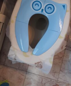 Gimars Upgrade Non-Slip Easily Removed Foldable Travel Potty Seat for Toddlers & Kids, Portable Toilet Seat Cover Fits All Shape Toilets, 6 Large Non-slip Silicone Pads, Free Carry Bag Blue 59 61wV7FxUczL