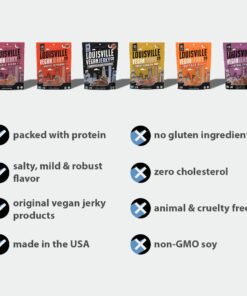 Louisville Vegan Jerky - Smoked Black Pepper, Vegetarian & Vegan-Friendly Jerky, 21 Grams of Non-GMO Soy Protein, 240 Calories Per Bag, Gluten-Free Ingredients (3 oz) 3 Ounce (Pack of 1) 17 61wVfBheTTL