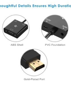 Rankie 1080P Active HDTV HDMI to VGA Adapter (Male to Female) Converter with Audio for PC, Monitor, Projector, HDTV, Xbox and more 32 61wWN7ZHDLL