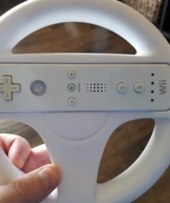 GH Mario Kart 8 Steering Wheel Compatible with Nintendo Wii (Original White, 2 Pack), Racing Games Wheels for Wii (U) Remote Controller (6 Colors Available) 2 Pack Original White 11 61wWefUlwL