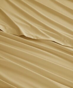 Nestl Queen Sheet Set - 4 Piece Bed Sheets for Queen Size Bed, Double Brushed Queen Size Sheets, Hotel Luxury Camel Gold Sheets, Extra Soft Bedding Sheets & Pillowcases 18 61wYDiBQUHL