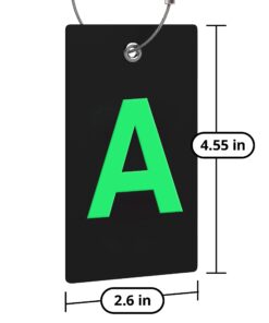 Luggage Tag Initial Bag Tag - Fully Bendable Tag w/Stainless Steel Loop M (Green) 9 61wZtD7EFML