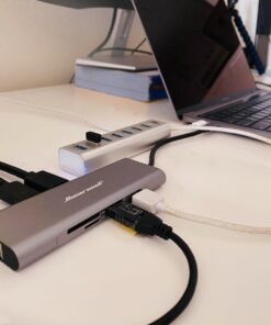 Hiearcool USB C Hub Ethernet,4K@60 USB C to HDMI Hub,8 IN1 Multi-Port USB C Adapter Type C Dock Dongle Compatible for MacBook Pro Air Ipad Dell Lenovo Grey 29 61wb97vcVML