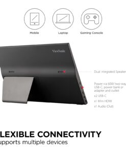 ViewSonic VA1655 15.6 Inch 1080p Portable IPS Monitor with a Built-in Stand, Mobile Ergonomics, USB C, Mini HDMI and Protective Case for Home and Office,Black 36 61wbe8mJRkL