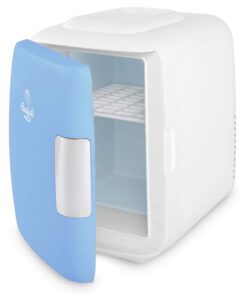 Cooluli Mini Fridge for Bedroom - Car, Office Desk & Dorm Room - Portable 4L/6 Can Electric Plug In Cooler & Warmer for Food, Drinks, Skincare Beauty & Makeup - 12v AC/DC & Exclusive USB Option, Blue 44 61wsE863W4L