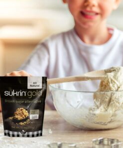 Sukrin Gold - Natural Brown 1:1 Sugar Substitute with Erythritol and Stevia, Zero Calorie Sweetener for Keto and Low Carb Diets, Gluten Free, Vegetarian, Baking, Non GMO, 1.1 lb Bag (1 Pack) 16 61wuM30xNEL