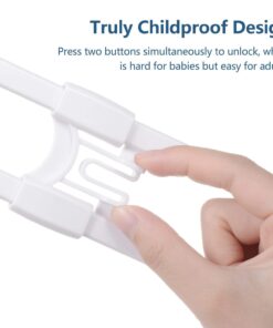 Adoric Sliding Cabinet Locks, 4-Pack U Shaped Baby Safety Locks, Childproof Cabinet Latch for Kitchen Bathroom Storage Doors, Knobs and Handles (White) 4 Count (Pack of 1) 25 61wwvATLp3L