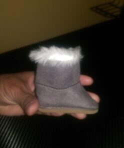 Sophia's Gray Suede Winter Boots with White Faux Fur Lining and Trim Plus Gray Side Button and Soft Tan Soles for 18" Dolls, Gray 31 61wyDbes7NL