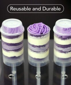 ASIBT Round Shape Clear Push-Up Cake Pop Shooter (Push Pops) Plastic Containers with Lids, Base & Sticks, Pack of 24 25 61x 2T2NEdL
